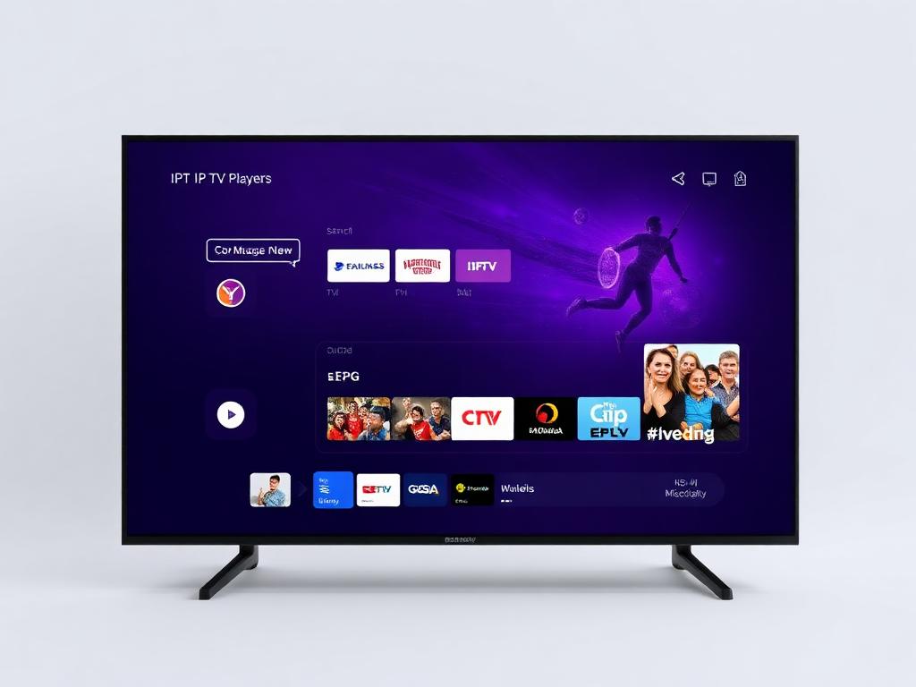 IPTV Smarters Pro–style player interface on a Smart TV