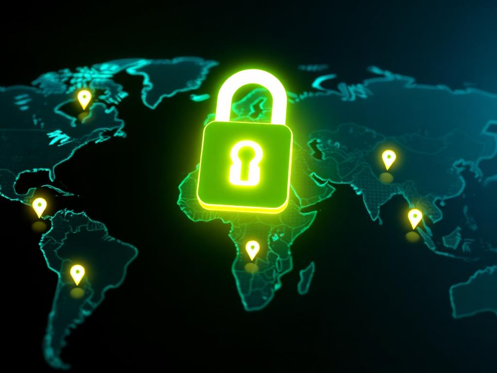 Global VPN server map protecting IPTV streaming traffic